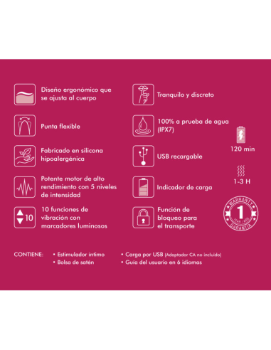 SHUNGA - EXPOSITOR 6 MASAJEADORES INTIMOS FUCSIA