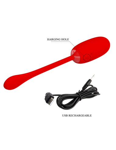 PRETTY LOVE - JULIUS HUEVO VIBRADOR IMPERMEBLE and RECARGABLE ROJO