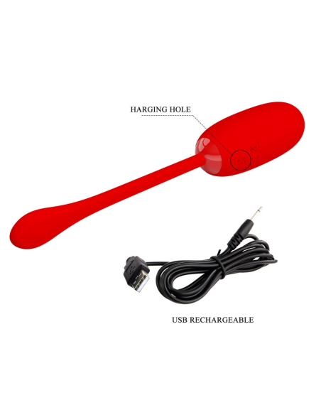 PRETTY LOVE - JULIUS HUEVO VIBRADOR IMPERMEBLE and RECARGABLE ROJO