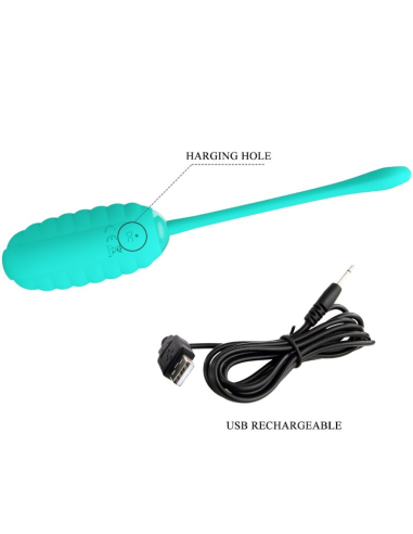 PRETTY LOVE - KIRK HUEVO VIBRADOR RECARGABLE VERDE AGUA