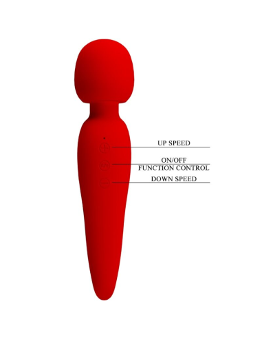 PRETTY LOVE - MEREDITH MASAJEADOR 12 MODOS VIBRACIÓN ROJO