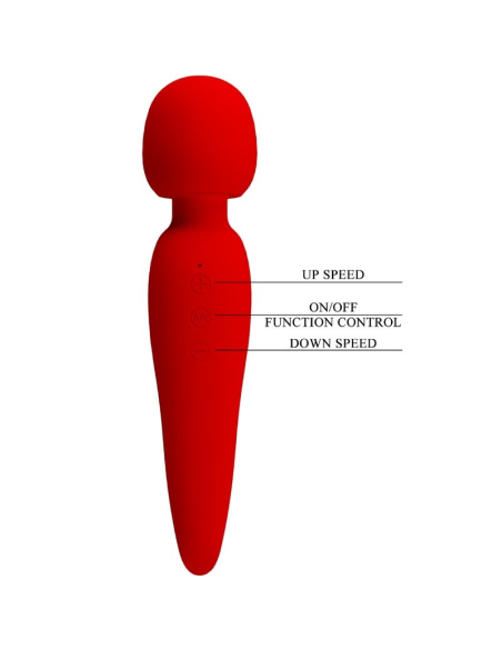 PRETTY LOVE - MEREDITH MASAJEADOR 12 MODOS VIBRACIÓN ROJO