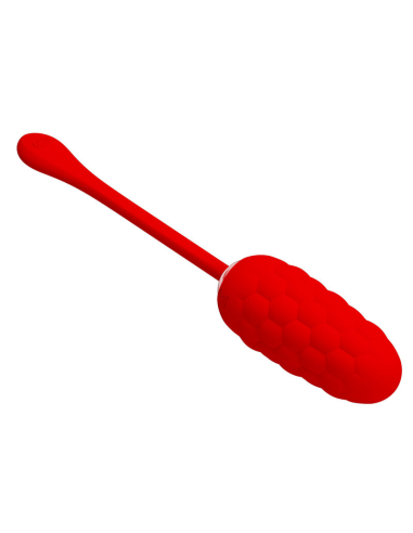 PRETTY LOVE - HUEVO VIBRADOR CON TEXTURA MARINA RECARGABLE ROJO