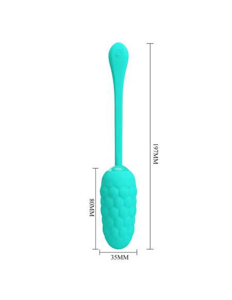 PRETTY LOVE - HUEVO VIBRADOR CON TEXTURA MARINA RECARGABLE VERDE AGUA