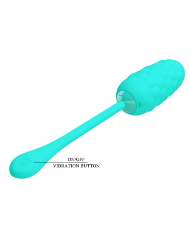 PRETTY LOVE - HUEVO VIBRADOR CON TEXTURA MARINA RECARGABLE VERDE AGUA