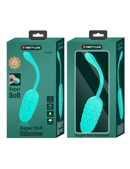 PRETTY LOVE - HUEVO VIBRADOR CON TEXTURA MARINA RECARGABLE VERDE AGUA
