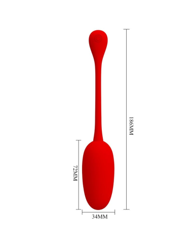 PRETTY LOVE - KNUCKER HUEVO VIBRADOR RECARGABLE ROJO