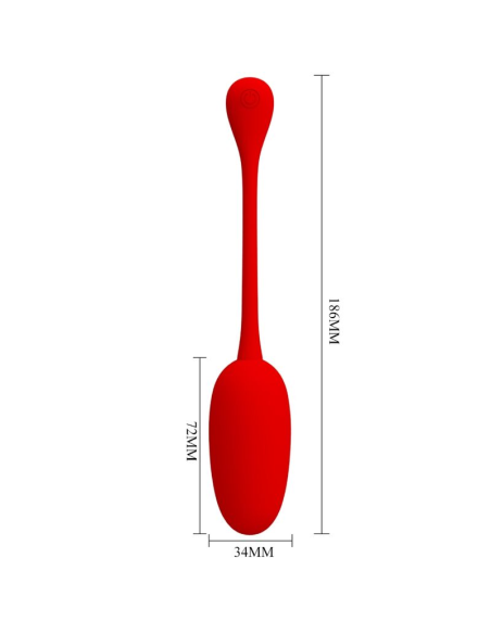 PRETTY LOVE - KNUCKER HUEVO VIBRADOR RECARGABLE ROJO