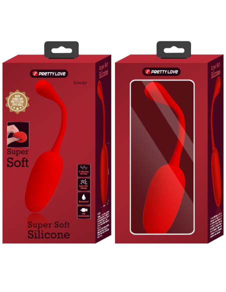 PRETTY LOVE - KNUCKER HUEVO VIBRADOR RECARGABLE ROJO