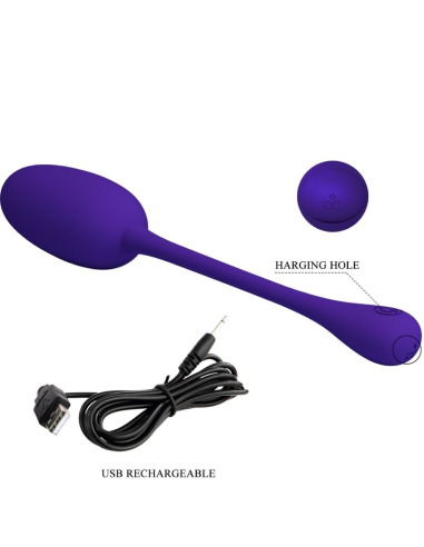 PRETTY LOVE - KNUCKER HUEVO VIBRADOR RECARGABLE LILA