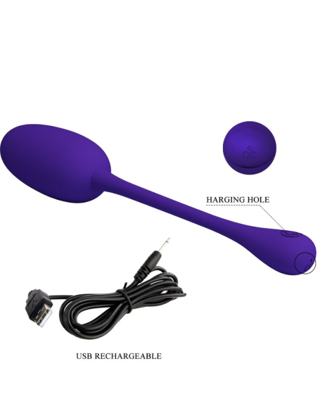 PRETTY LOVE - KNUCKER HUEVO VIBRADOR RECARGABLE LILA