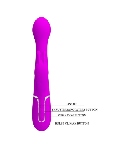 PRETTY LOVE - DEJON VIBRADOR RABBIT 3 EN 1 MULTIFUNCIÓN VIOLETA