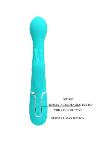 PRETTY LOVE - DEJON VIBRADOR RABBIT 3 EN 1 MULTIFUNCIÓN VERDE AGUA