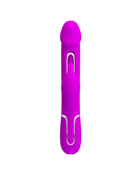 PRETTY LOVE - KAMPAS VIBRADOR RABBIT 3 EN 1 MULTIFUNCIÓN CON LENGUA FUCSIA
