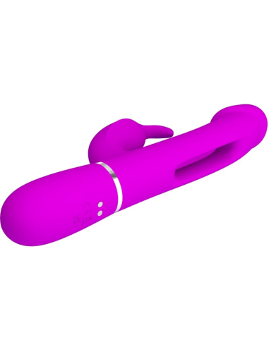 PRETTY LOVE - KAMPAS VIBRADOR RABBIT 3 EN 1 MULTIFUNCIÓN CON LENGUA FUCSIA