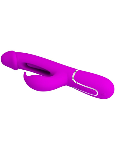 PRETTY LOVE - KAMPAS VIBRADOR RABBIT 3 EN 1 MULTIFUNCIÓN CON LENGUA FUCSIA