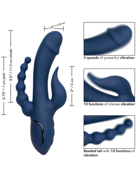 CALEXOTICS - VIBRADOR TRIPLE ORGASM AZUL