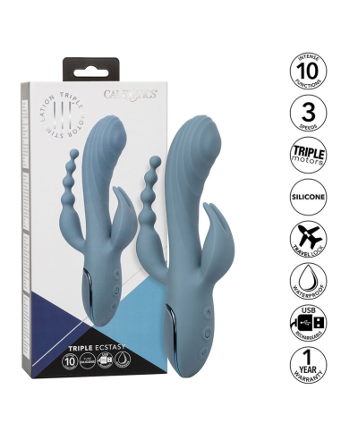 CALEXOTICS - VIBRADOR TRIPLE ÉXTASIS GRIS