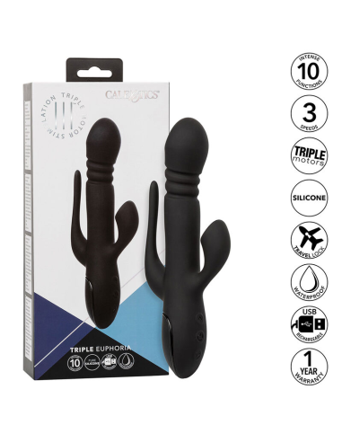 CALEXOTICS - VIBRADOR TRIPLE EUPHORIA NEGRO