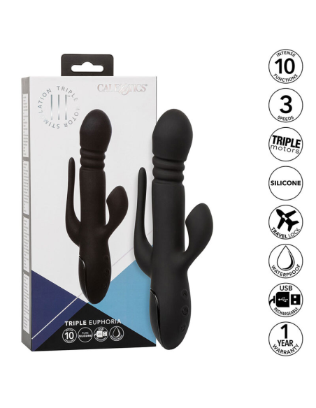 CALEXOTICS - VIBRADOR TRIPLE EUPHORIA NEGRO