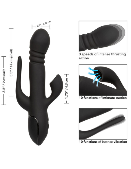 CALEXOTICS - VIBRADOR TRIPLE EUPHORIA NEGRO