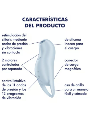 SATISFYER - POCKET PRO 1 ESTIMULADOR CLÍTORIS AZUL CLARO
