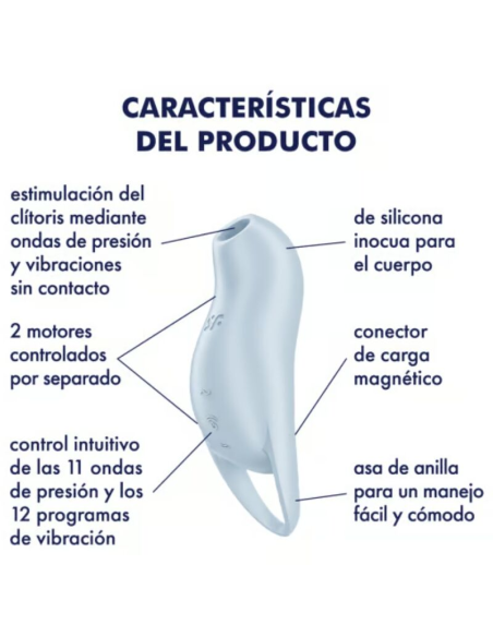 SATISFYER - POCKET PRO 1 ESTIMULADOR CLÍTORIS AZUL CLARO