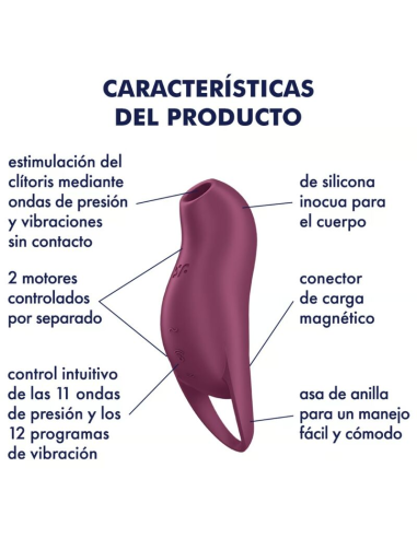 SATISFYER - POCKET PRO 1 ESTIMULADOR CLÍTORIS GRANATE