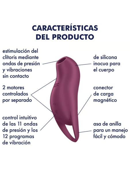 SATISFYER - POCKET PRO 1 ESTIMULADOR CLÍTORIS GRANATE