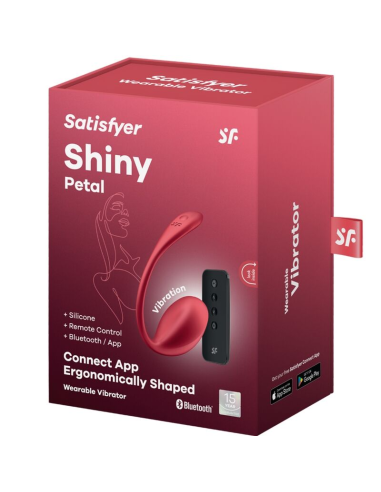 SATISFYER - SHINY PETAL ESTIMULADOR PUNTO G CONTROL REMOTO ROJO APP GRATUITA