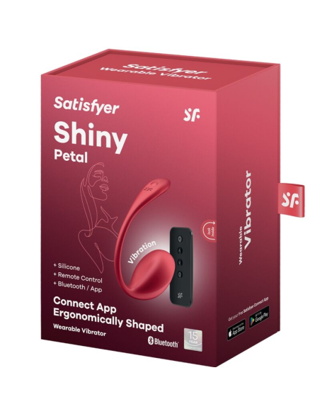 SATISFYER - SHINY PETAL ESTIMULADOR PUNTO G CONTROL REMOTO ROJO APP GRATUITA