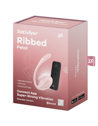 SATISFYER - RIBBED PETAL ESTIMULADOR PUNTO G CONTROL REMOTO ROSA APP GRATUITA