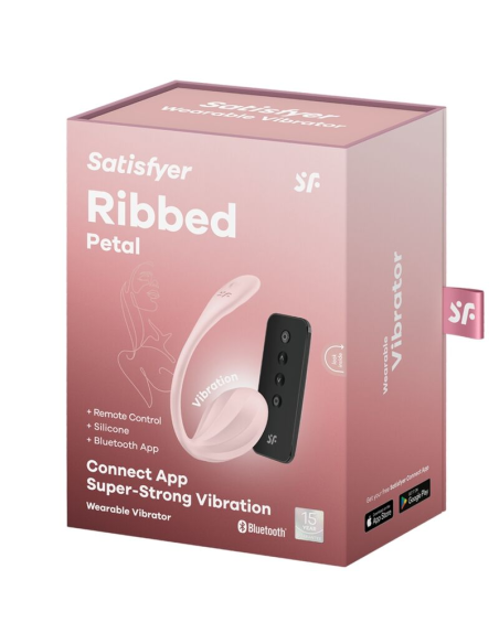 SATISFYER - RIBBED PETAL ESTIMULADOR PUNTO G CONTROL REMOTO ROSA APP GRATUITA