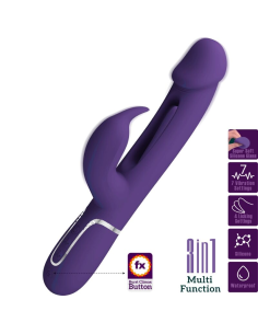 PRETTY LOVE - KAMPAS VIBRADOR RABBIT 3 EN 1 MULTIFUNCIÓN CON LENGUA VIOLETA