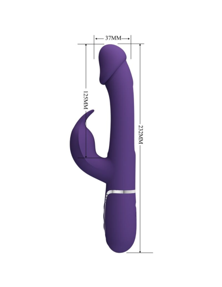 PRETTY LOVE - KAMPAS VIBRADOR RABBIT 3 EN 1 MULTIFUNCIÓN CON LENGUA VIOLETA