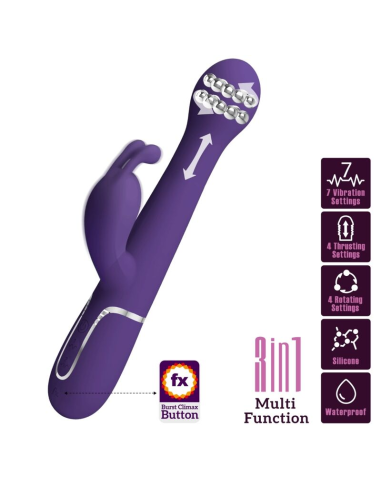 PRETTY LOVE - DEJON VIBRADOR RABBIT 3 EN 1 MULTIFUNCIÓN MORADO