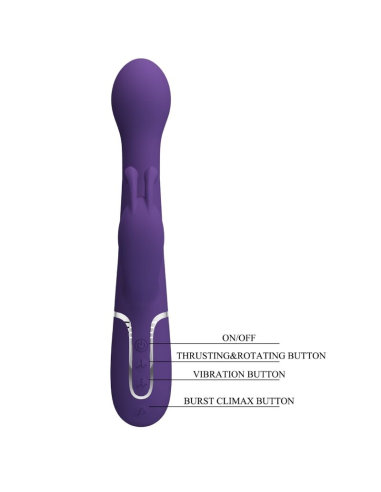 PRETTY LOVE - DEJON VIBRADOR RABBIT 3 EN 1 MULTIFUNCIÓN MORADO