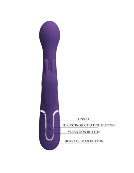 PRETTY LOVE - DEJON VIBRADOR RABBIT 3 EN 1 MULTIFUNCIÓN MORADO