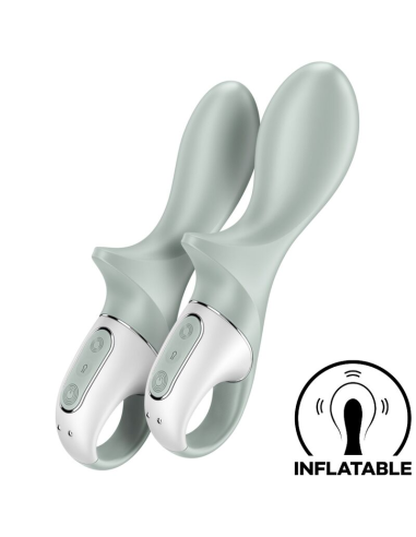 SATISFYER - AIR PUMP BOOTY 3 VIBRADOR ANAL INFLABLE VERDE GRIS