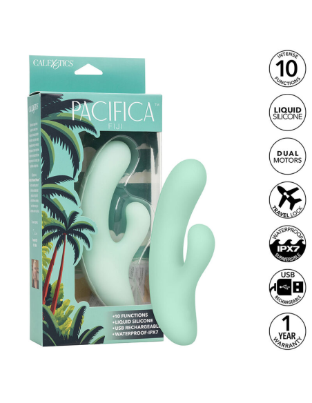 CALEXOTICS - PACIFICA FIJI VIBRADOR Y ESTIMULADOR PUNTO G 10 VIBRACIONES AQUA