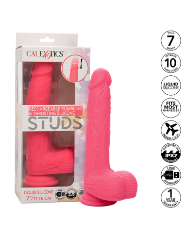 CALEXOTICS - STUDS VIBRADOR REALÍSTICO 10 VIBRACIONES Y ROSA