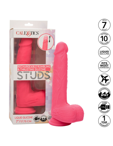 CALEXOTICS - STUDS VIBRADOR REALÍSTICO 10 VIBRACIONES Y ROSA