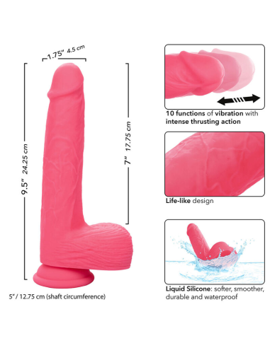 CALEXOTICS - STUDS VIBRADOR REALÍSTICO 10 VIBRACIONES Y ROSA