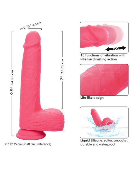 CALEXOTICS - STUDS VIBRADOR REALÍSTICO 10 VIBRACIONES Y ROSA
