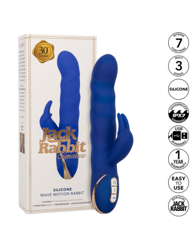 CALEXOTICS - JACK VIBRADOR RABBIT MOVIMIENTO DE ONDAS AZUL