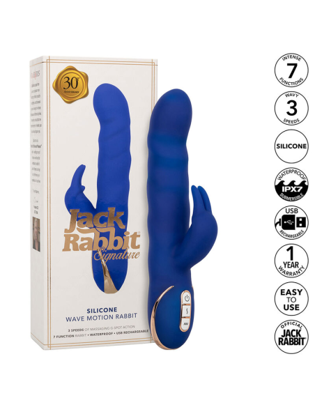 CALEXOTICS - JACK VIBRADOR RABBIT MOVIMIENTO DE ONDAS AZUL