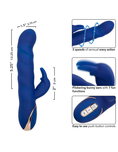CALEXOTICS - JACK VIBRADOR RABBIT MOVIMIENTO DE ONDAS AZUL