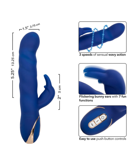CALEXOTICS - JACK VIBRADOR RABBIT MOVIMIENTO DE ONDAS AZUL