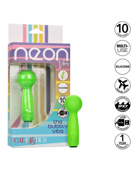 CALEXOTICS - NEON VIBES THE BUBBLY VIBE MINI MASAJEADOR 10 VIBRACIONES VERDE