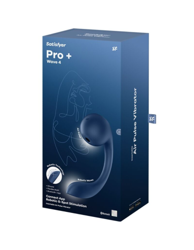SATISFYER - PRO WAVE 4 ESTIMULADOR PUNTO G and AIR PULSE APLICACIÓN GRATUITA AZUL OSCURO